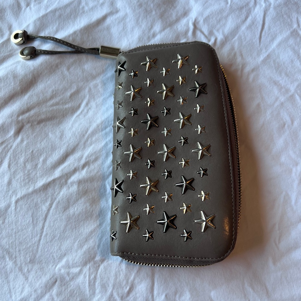 Gray Wallet with Star Studs